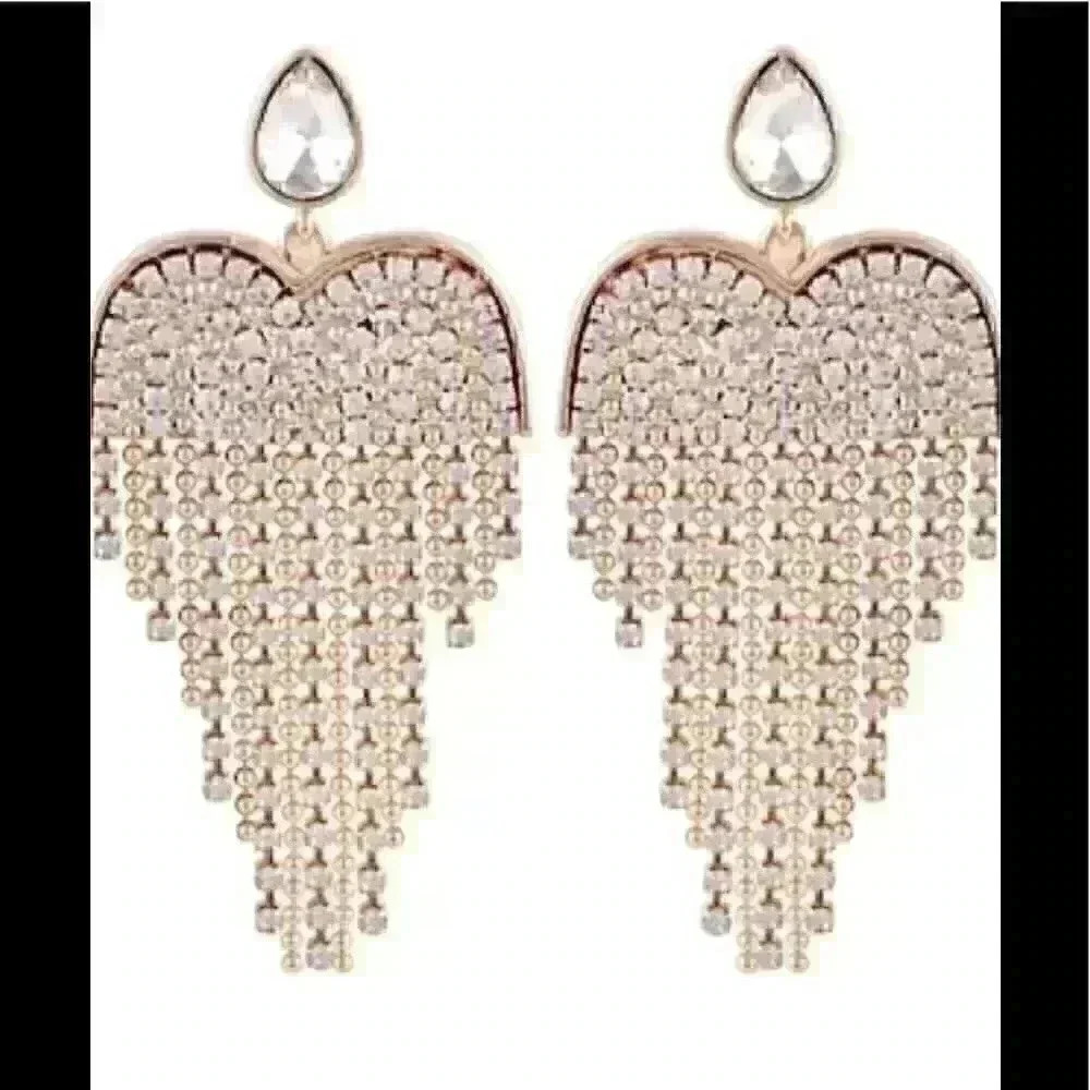 Guess new gold tone Crystal Chandelier Ear…
